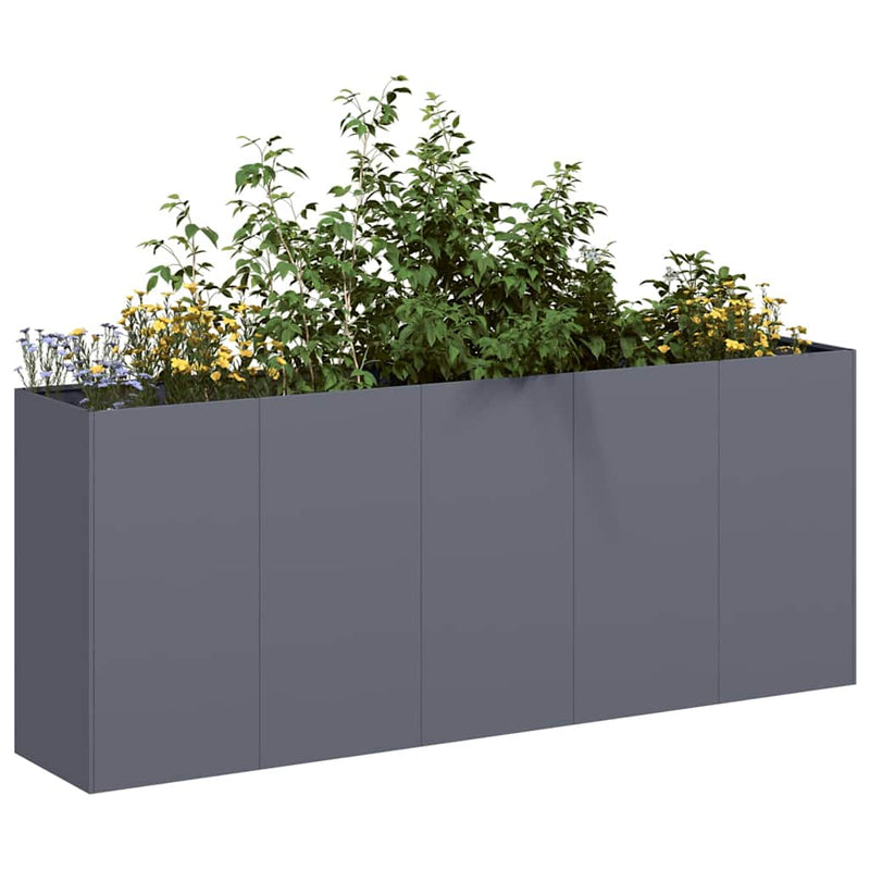 Afbeelding laden in galerijviewer, Vidaxl plantenbak 200x40x80 cm koudgewalst staal antracietkleurig