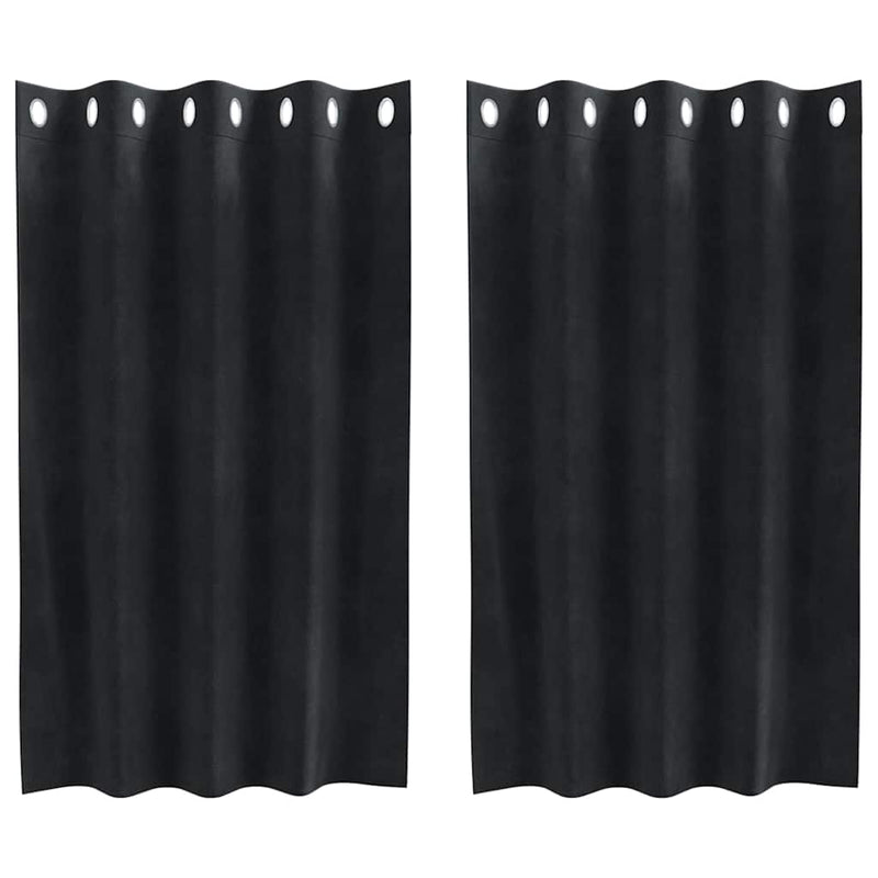 Afbeelding laden in galerijviewer, Vidaxl verduisterende gordijnen 2 pcs zwart 140 x 140 cm fluweel
