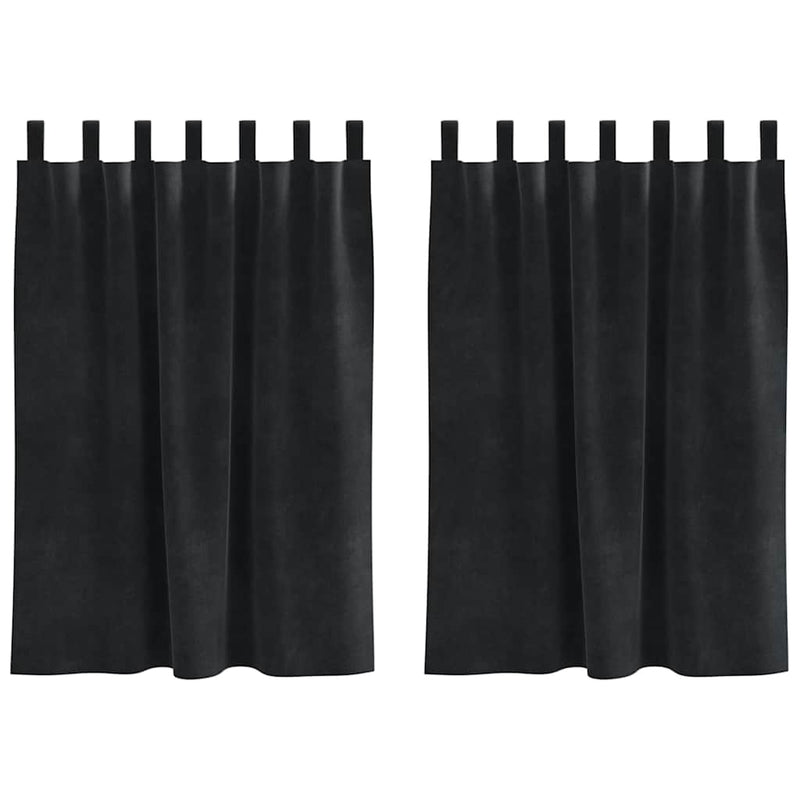 Afbeelding laden in galerijviewer, Vidaxl verduisterende gordijnen 2 pcs zwart 140 x 140 cm fluweel