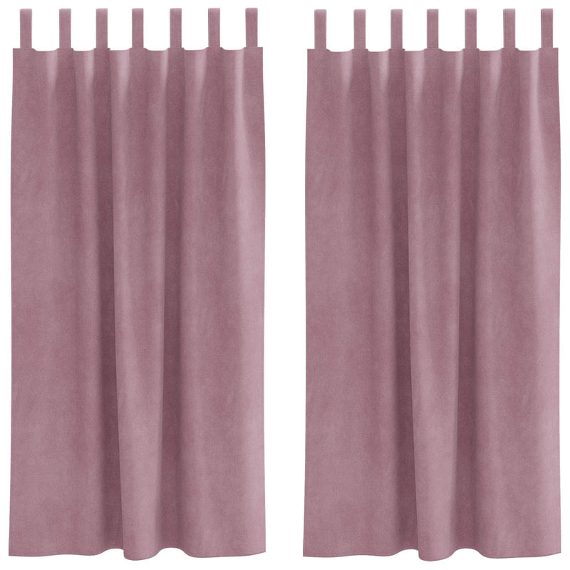 Afbeelding laden in galerijviewer, Vidaxl verduisterende gordijnen 2 pcs donkerroze 140 x 175 cm fluweel