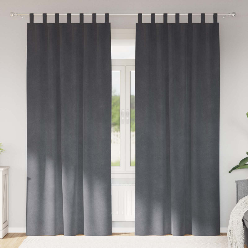 Afbeelding laden in galerijviewer, Vidaxl verduisterende gordijnen 2 pcs lichtgrijs 140 x 260 cm fluweel