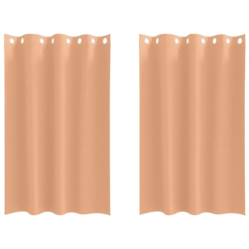 Afbeelding laden in galerijviewer, Vidaxl zwart-out gordijnen met ringen 2 pcs licht bruin 175 x 140 cm