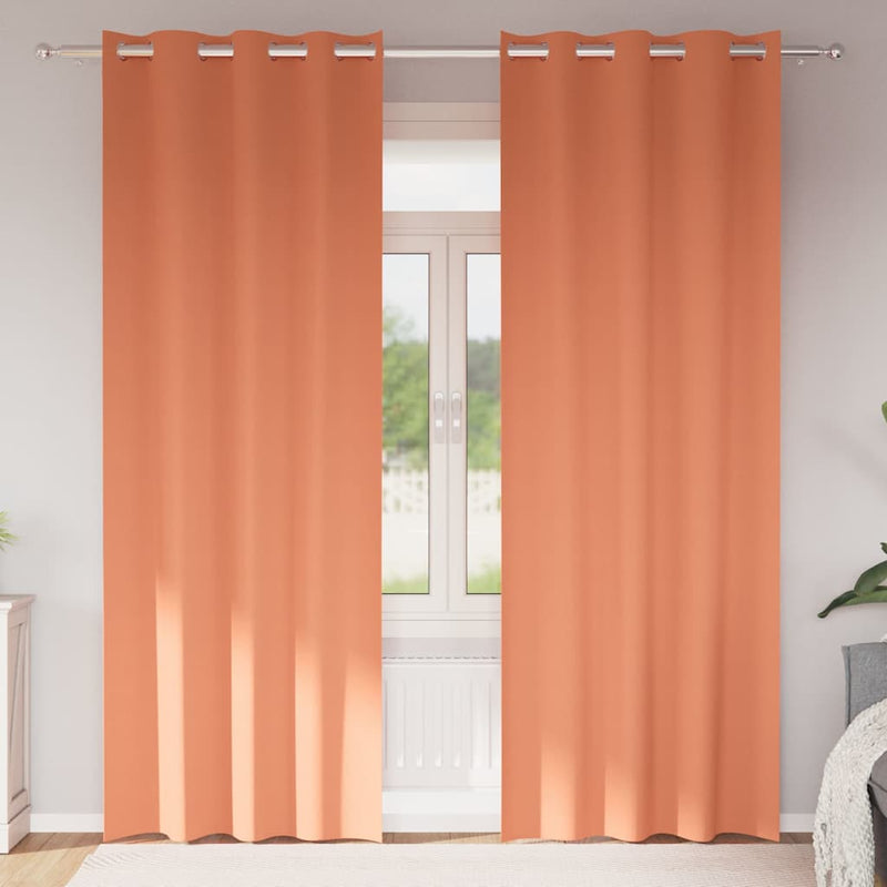 Afbeelding laden in galerijviewer, Vidaxl zwart-out gordijnen met ringen 2 pcs terracotta 225 x 140 cm