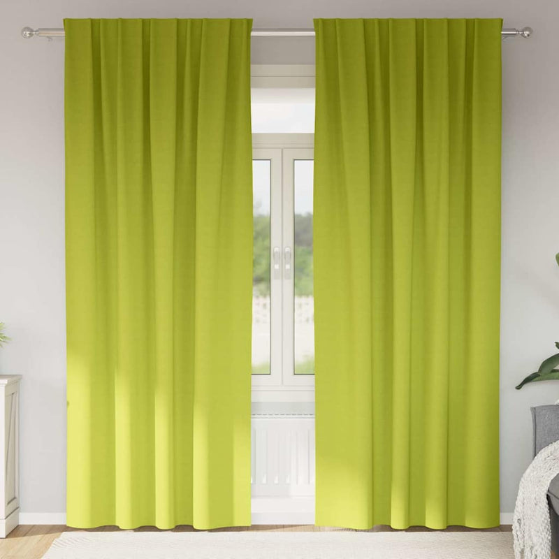 Afbeelding laden in galerijviewer, Vidaxl zwart-out gordijnen met ringen 2 pcs groen 245 x 140 cm