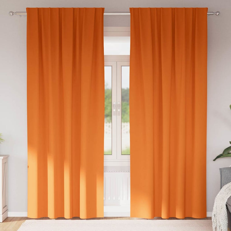 Afbeelding laden in galerijviewer, Vidaxl zwart-out gordijnen met ringen 2 pcs feloranje 245 x 140 cm