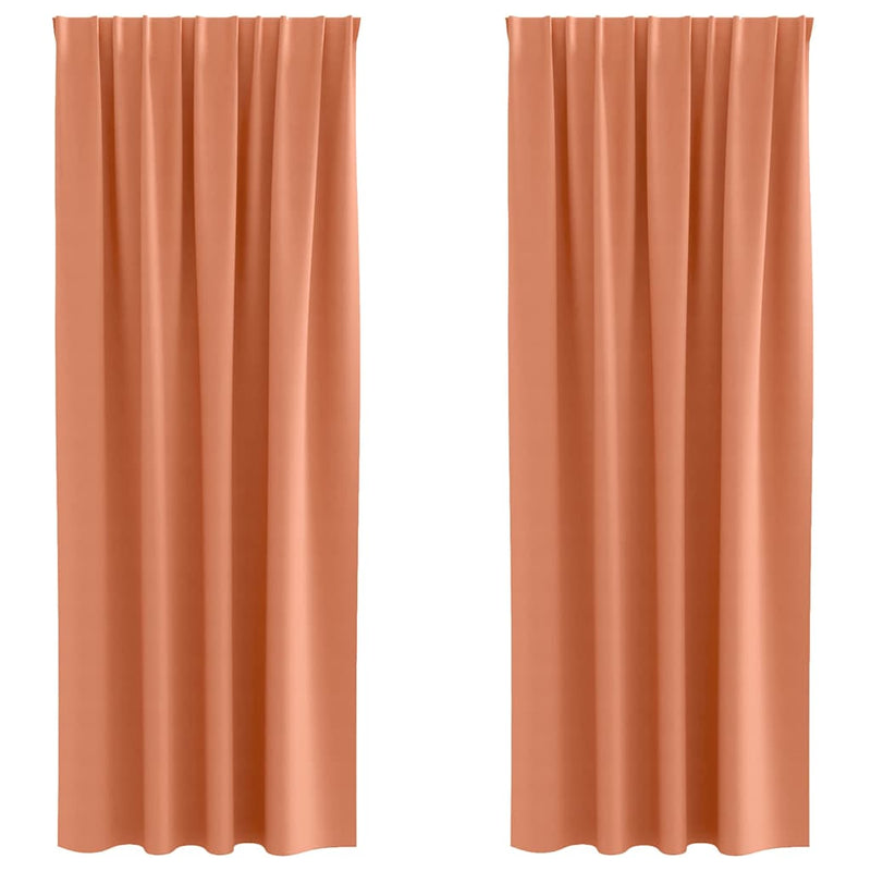 Afbeelding laden in galerijviewer, Vidaxl zwart-out gordijnen met ringen 2 pcs terracotta 245 x 140 cm