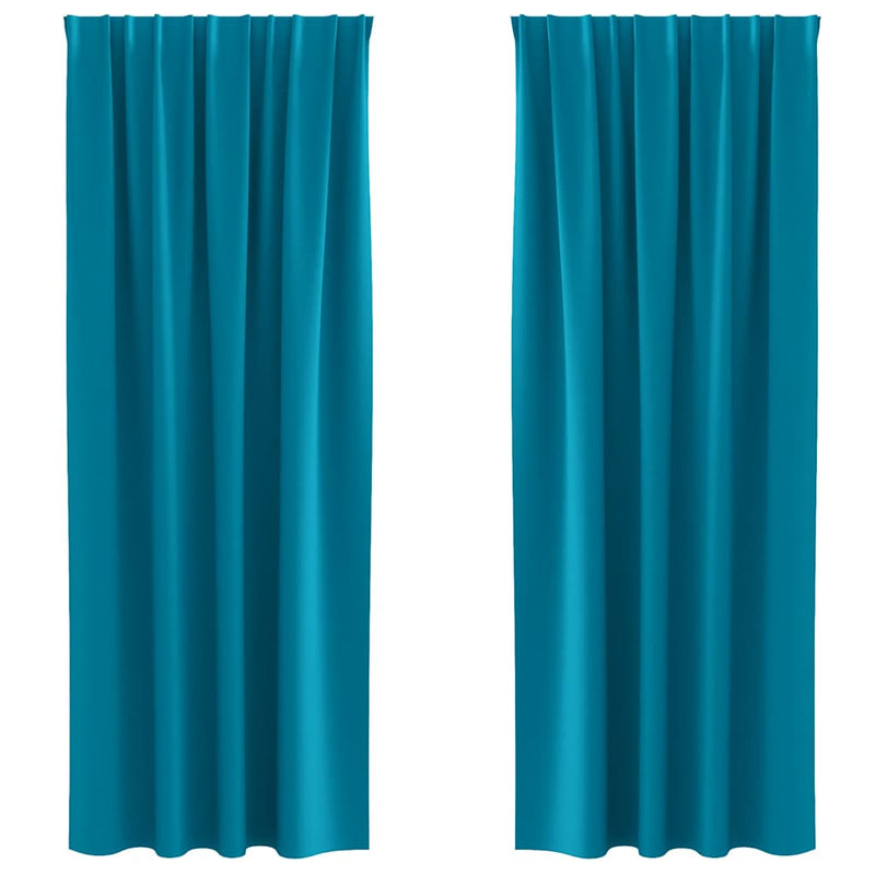 Afbeelding laden in galerijviewer, Vidaxl zwart-out gordijnen met ringen 2 pcs turquoise 260 x 140 cm