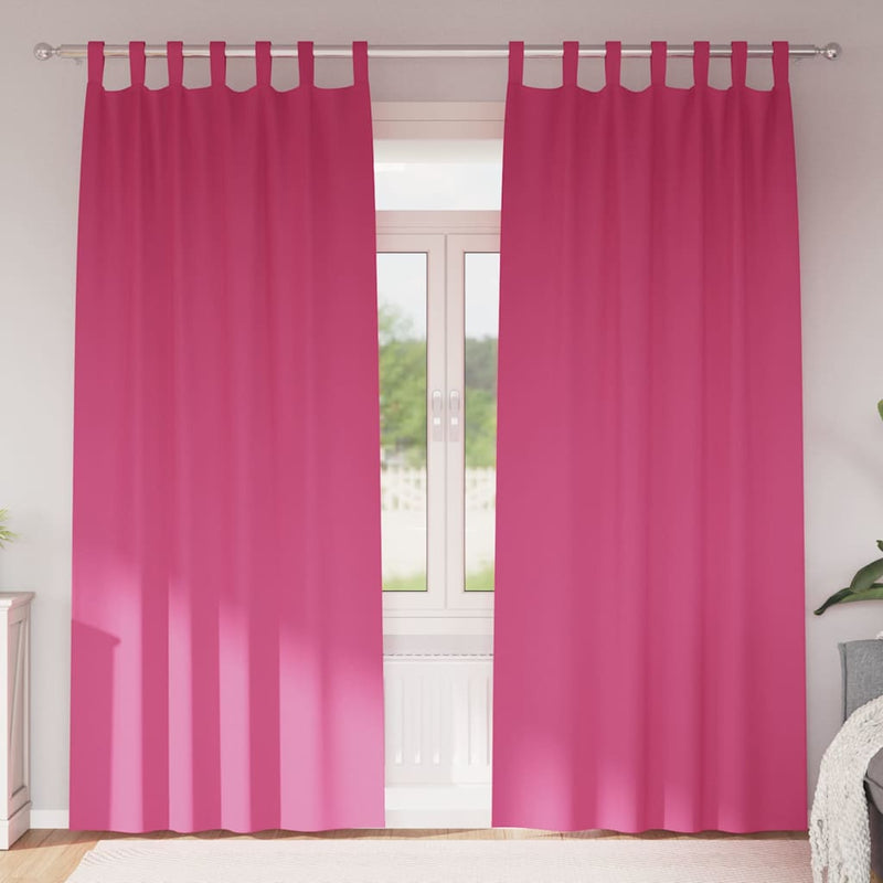 Afbeelding laden in galerijviewer, Vidaxl zwart-out gordijnen met ringen 2 pcs felroze 245 x 140 cm