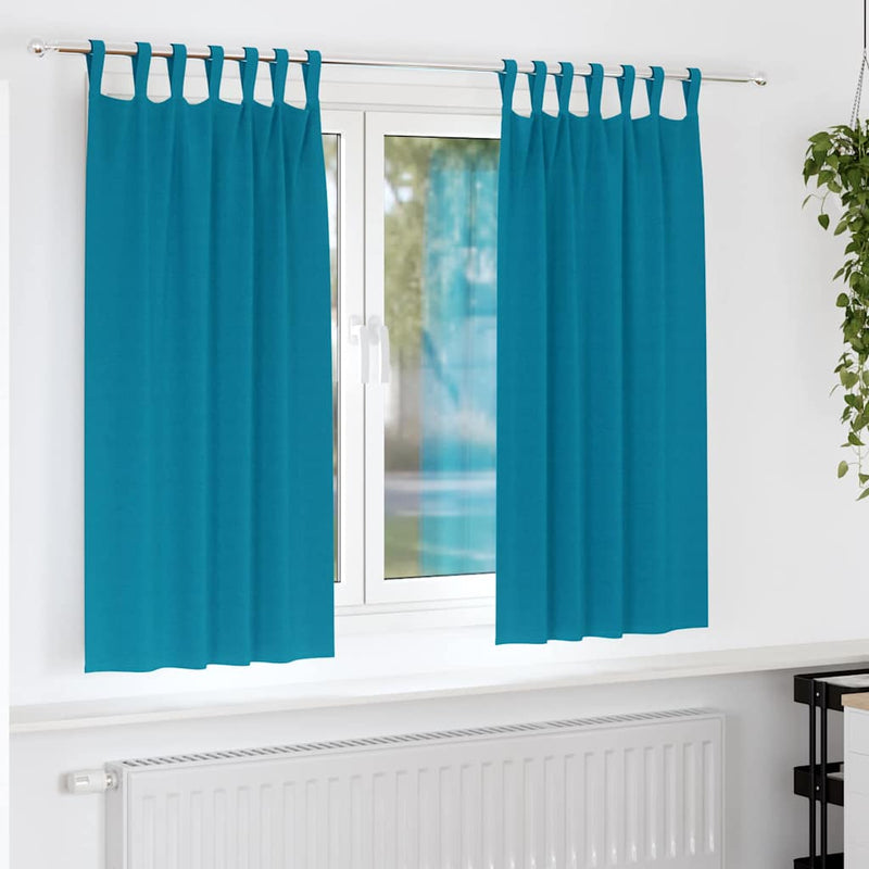 Afbeelding laden in galerijviewer, Vidaxl zwart-out gordijnen met ringen 2 pcs turquoise 175 x 140 cm