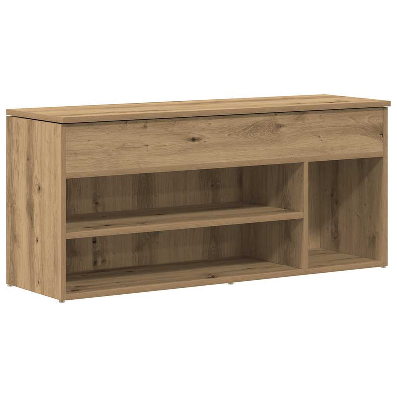 Afbeelding laden in galerijviewer, Vidaxl schoenenbank 102x30,5x45 cm bewerkt hout artisanaal eikenkleur