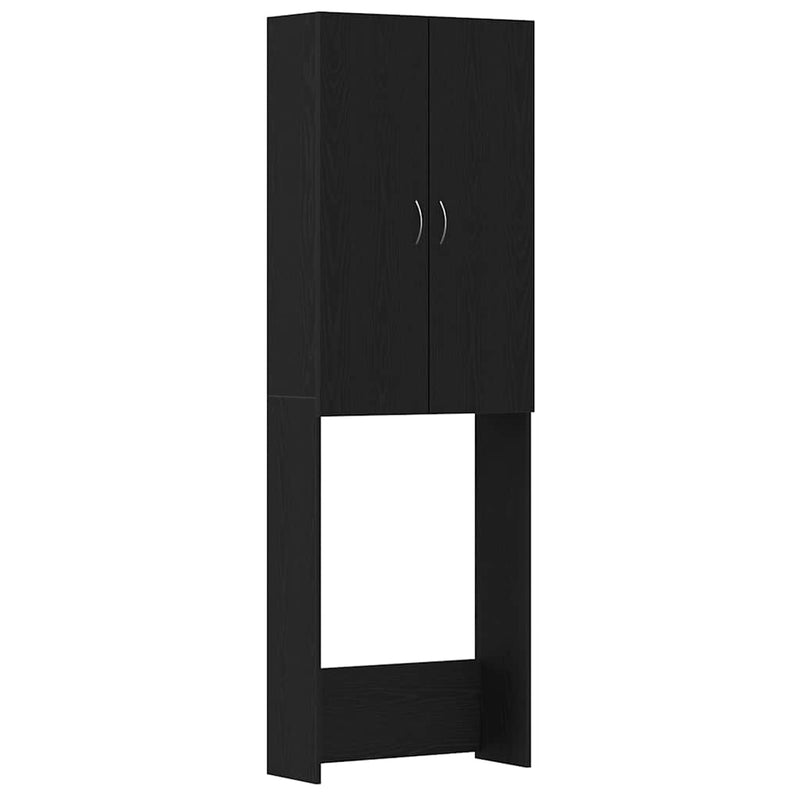 Afbeelding laden in galerijviewer, Vidaxl wasmachinekast 64x25,5x190 cm zwart eikenkleur