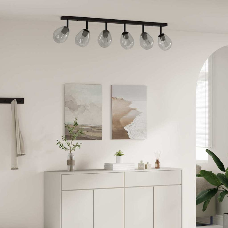 Afbeelding laden in galerijviewer, Vidaxl plafondspot zwart 110,5 x 13 x 26 cm glas en metaal