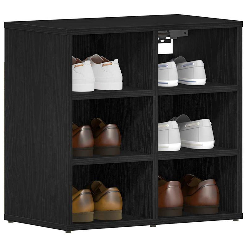 Afbeelding laden in galerijviewer, Vidaxl schoenenkast 2 pcs zwart eiken 52 x 30 x 50,5 cm bewerkt hout