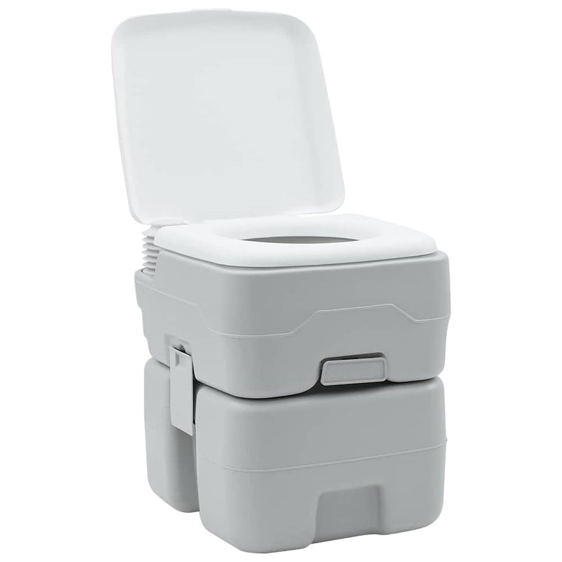 Afbeelding laden in galerijviewer, Vidaxl camping toilet grijs en wit 41,5 x 36,5 x 42 cm polyetheen