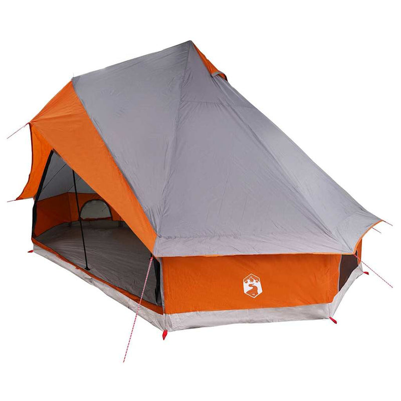 Afbeelding laden in galerijviewer, Vidaxl familie tipi tent tipi grijs en oranje 400 x 346 x 250 cm