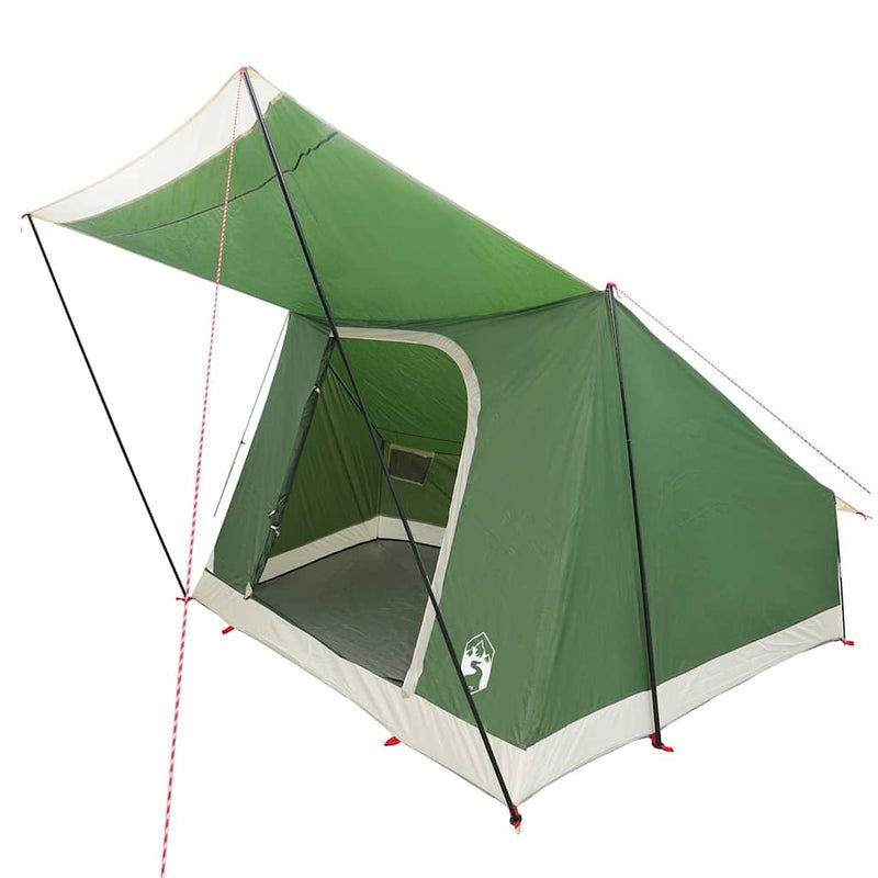 Afbeelding laden in galerijviewer, Vidaxl camping tent met dak met opslag groen 282 x 225 x 154 cm taft