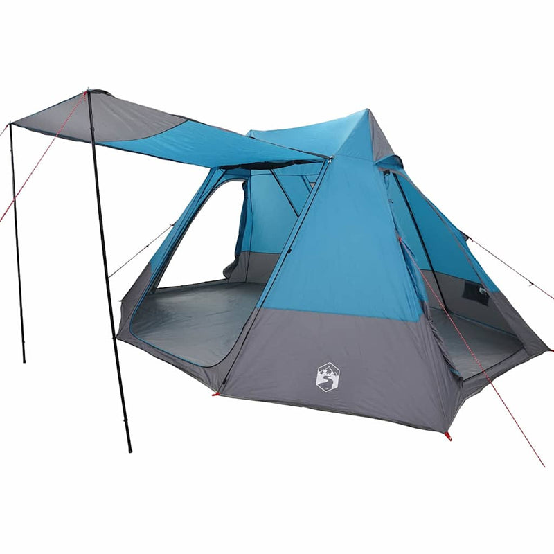 Afbeelding laden in galerijviewer, Vidaxl camping tent met dak met opslag blauw 482 x 360 x 227 cm taft
