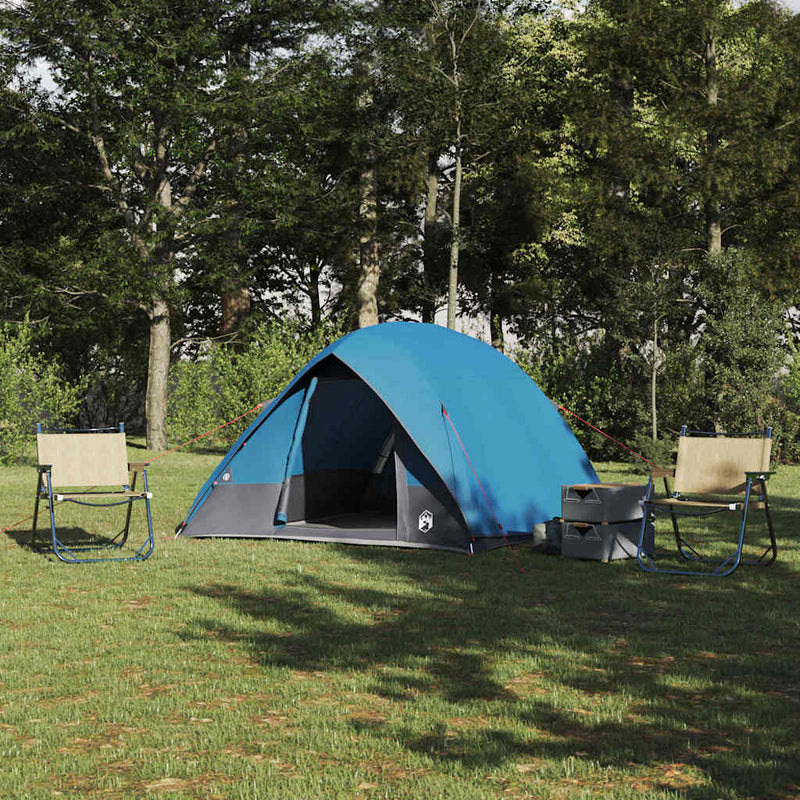 Afbeelding laden in galerijviewer, Vidaxl camping tent met dak met opslag blauw 275 x 230 x 140 cm taft