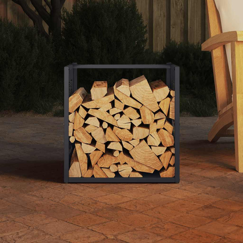 Afbeelding laden in galerijviewer, Vidaxl brandhoutrek 40x40x40 cm koudgewalst staal antracietkleurig
