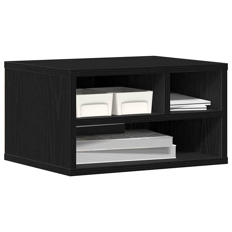 Afbeelding laden in galerijviewer, Vidaxl printerstand zwart eiken 40 x 32 x 22,5 cm bewerkt hout