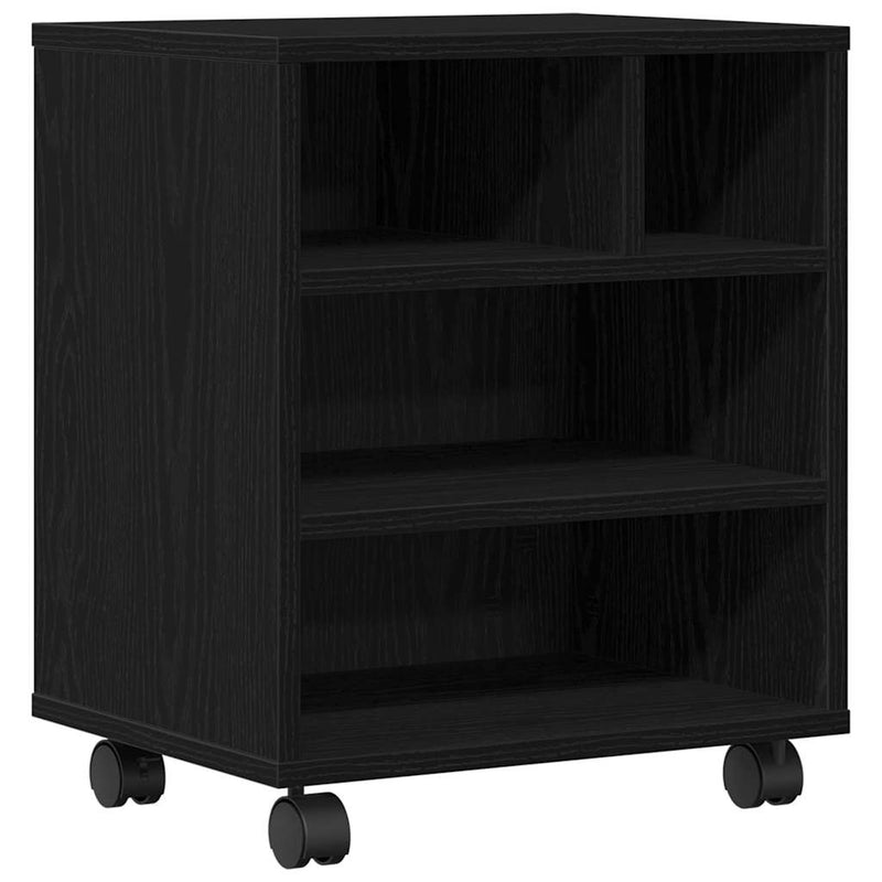 Afbeelding laden in galerijviewer, Vidaxl printerstand zwart eiken 41 x 32 x 48 cm bewerkt hout