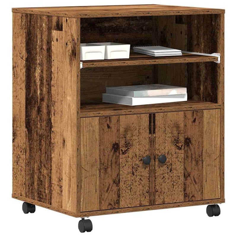 Afbeelding laden in galerijviewer, Vidaxl printerstand met opslag oudhout 60 x 48 x 74 cm bewerkt hout