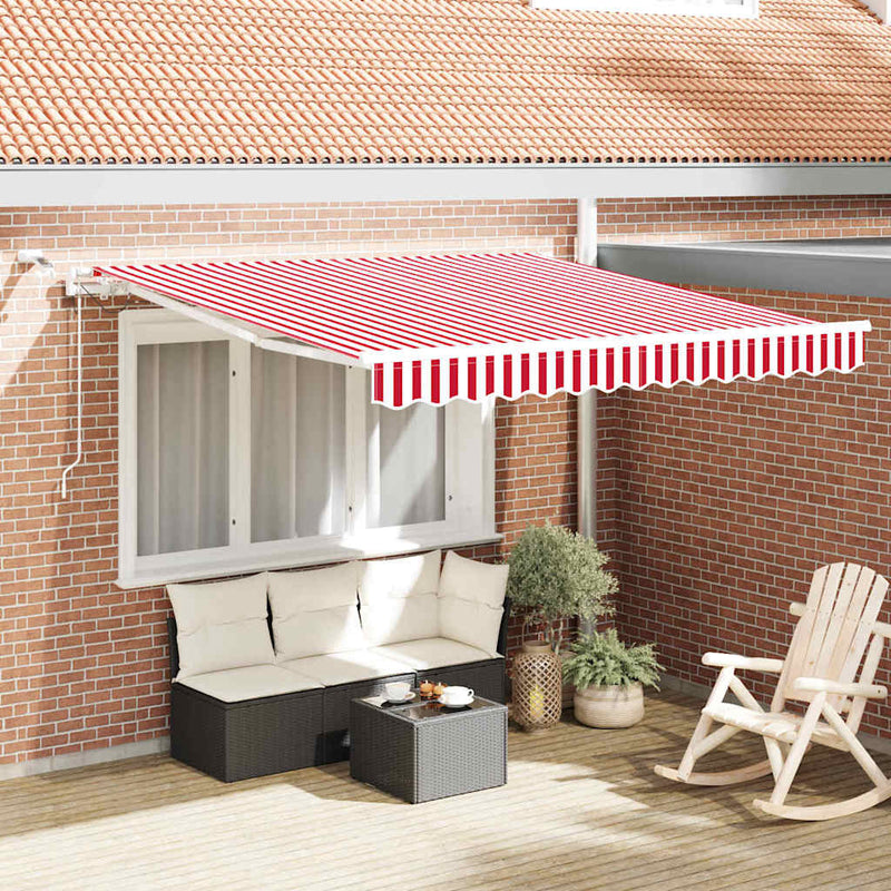 Afbeelding laden in galerijviewer, Vidaxl inklapbaar zonnescherm rood en wit 350 x 250 cm