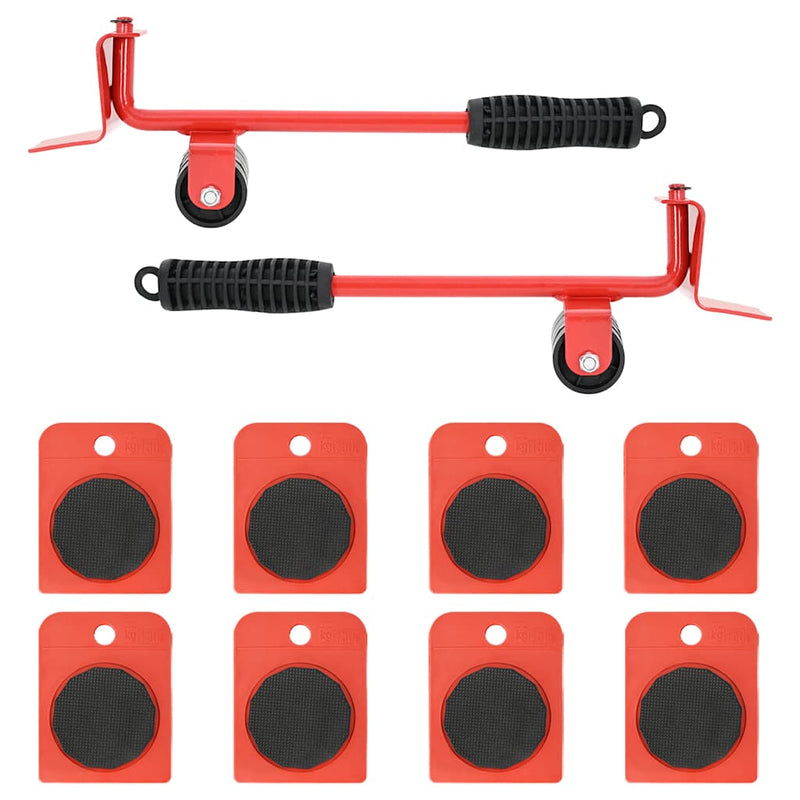 Afbeelding laden in galerijviewer, Vidaxl meubelrollers 8 stuks met lifters 9,8x7,5x3 cm 150 kg rood