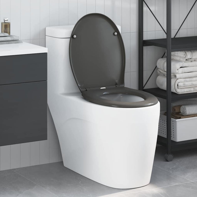Afbeelding laden in galerijviewer, Vidaxl toiletzitting antraciet 47 x 37 x 4 cm duroplast