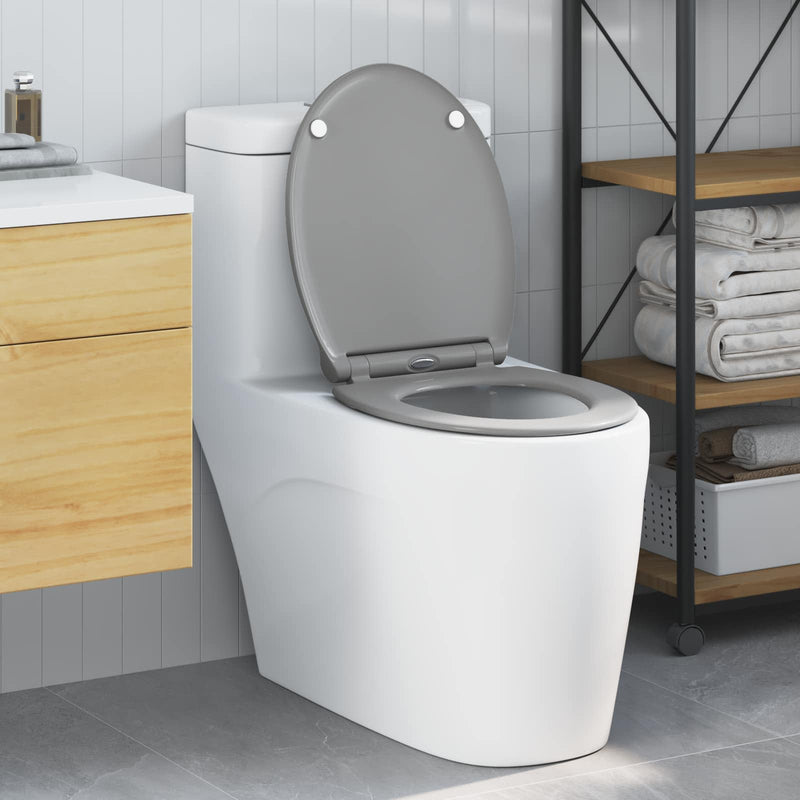 Afbeelding laden in galerijviewer, Vidaxl toiletzitting grijs 47 x 37,5 x 3,8 cm duroplast