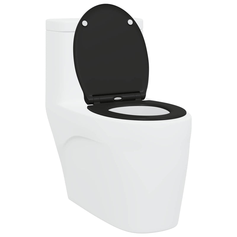 Afbeelding laden in galerijviewer, Vidaxl toiletzitting zwart 47 x 37,5 x 3,8 cm duroplast