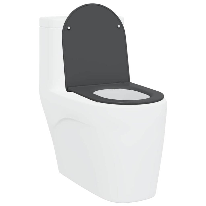 Afbeelding laden in galerijviewer, Vidaxl toiletzitting antraciet 47 x 36 x 3,4 cm duroplast