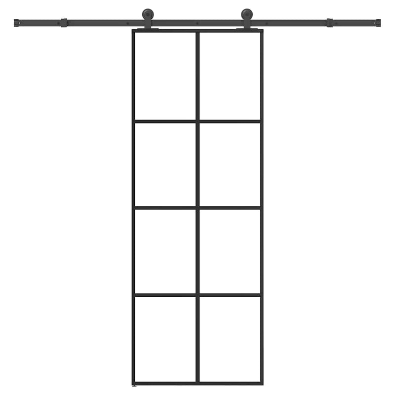 Afbeelding laden in galerijviewer, Vidaxl schuifdeur met beslag 76x205 cm esg-glas en aluminium
