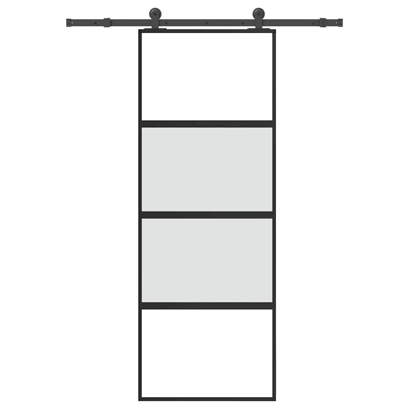 Afbeelding laden in galerijviewer, Vidaxl schuifdeur met beslag 76x205 cm gehard glas en aluminium