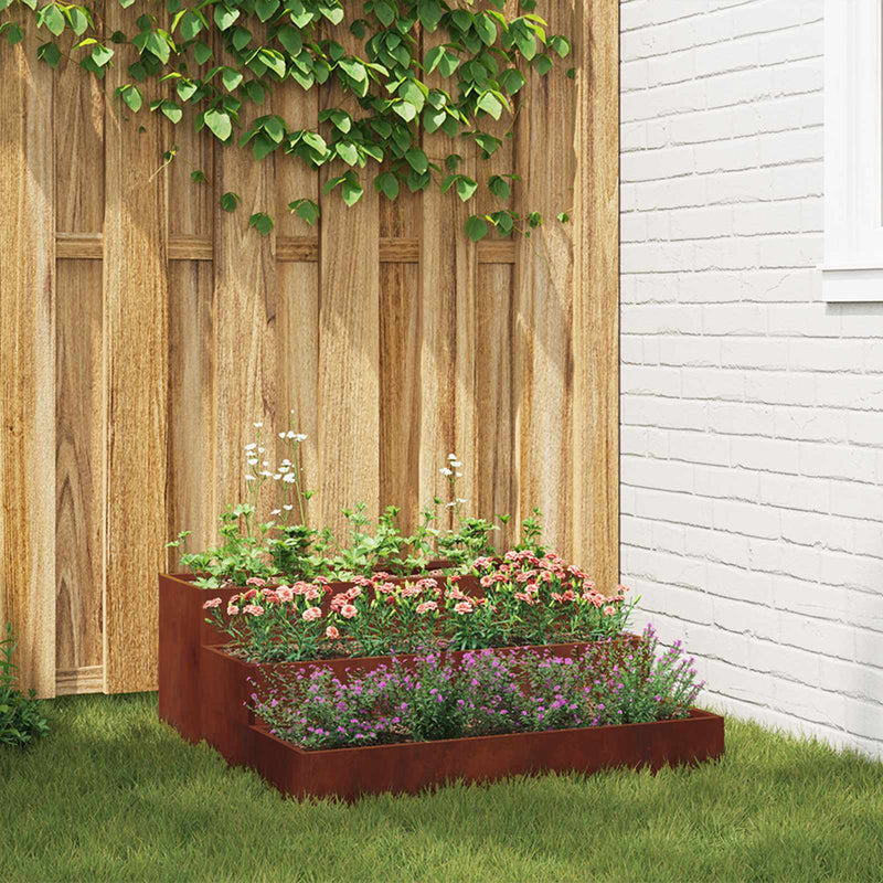 Afbeelding laden in galerijviewer, Vidaxl tuin bloempot roestig 90 x 90 x 35 cm cortenstaal