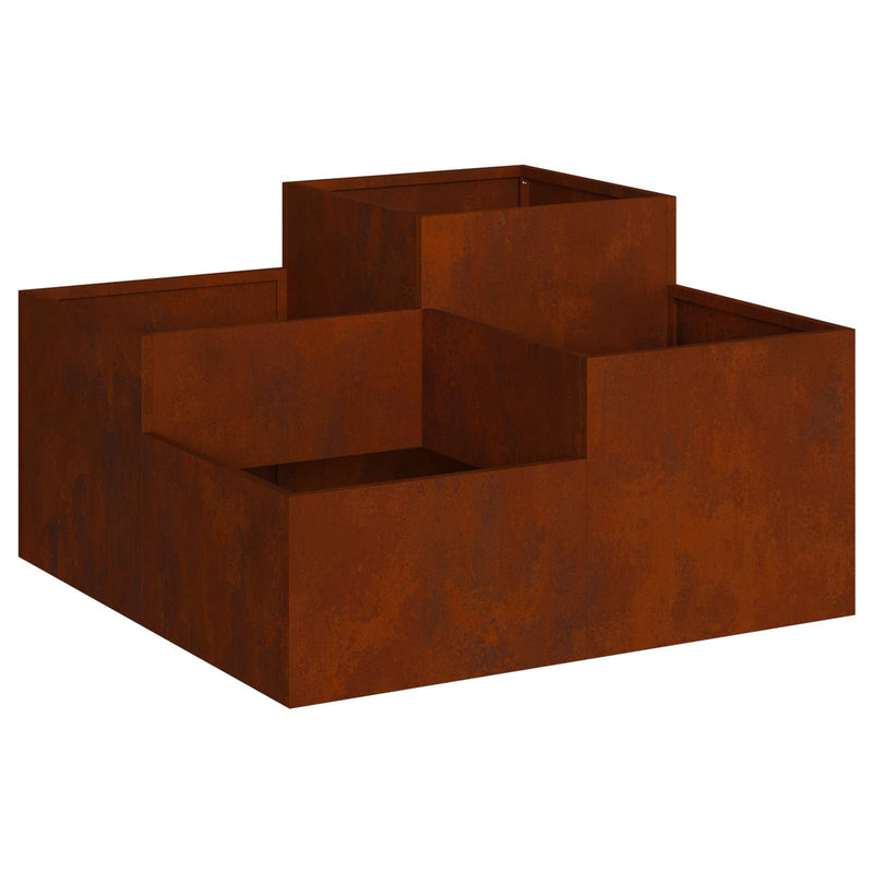 Afbeelding laden in galerijviewer, Vidaxl tuin bloempot roestig 80 x 80 x 48 cm cortenstaal
