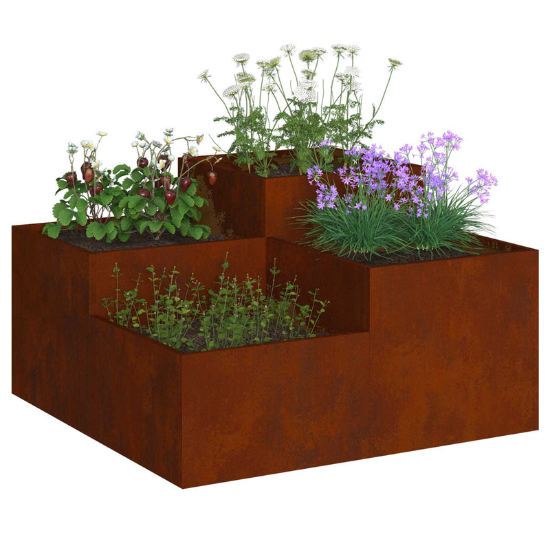 Afbeelding laden in galerijviewer, Vidaxl tuin bloempot roestig 80 x 80 x 48 cm cortenstaal