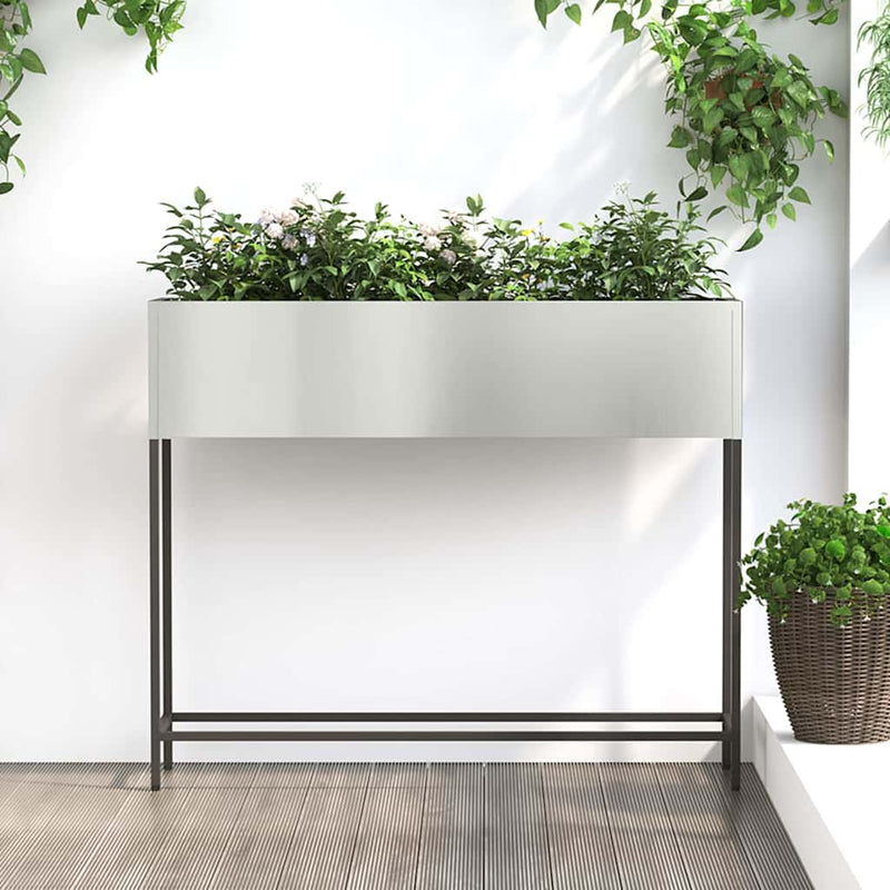 Afbeelding laden in galerijviewer, Vidaxl verhoogde tuin plantbak zilver 100 x 26 x 82 cm