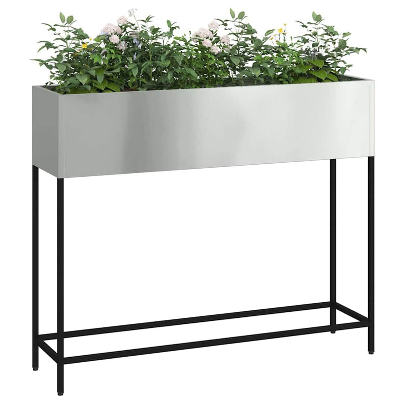 Afbeelding laden in galerijviewer, Vidaxl verhoogde tuin plantbak zilver 100 x 26 x 82 cm