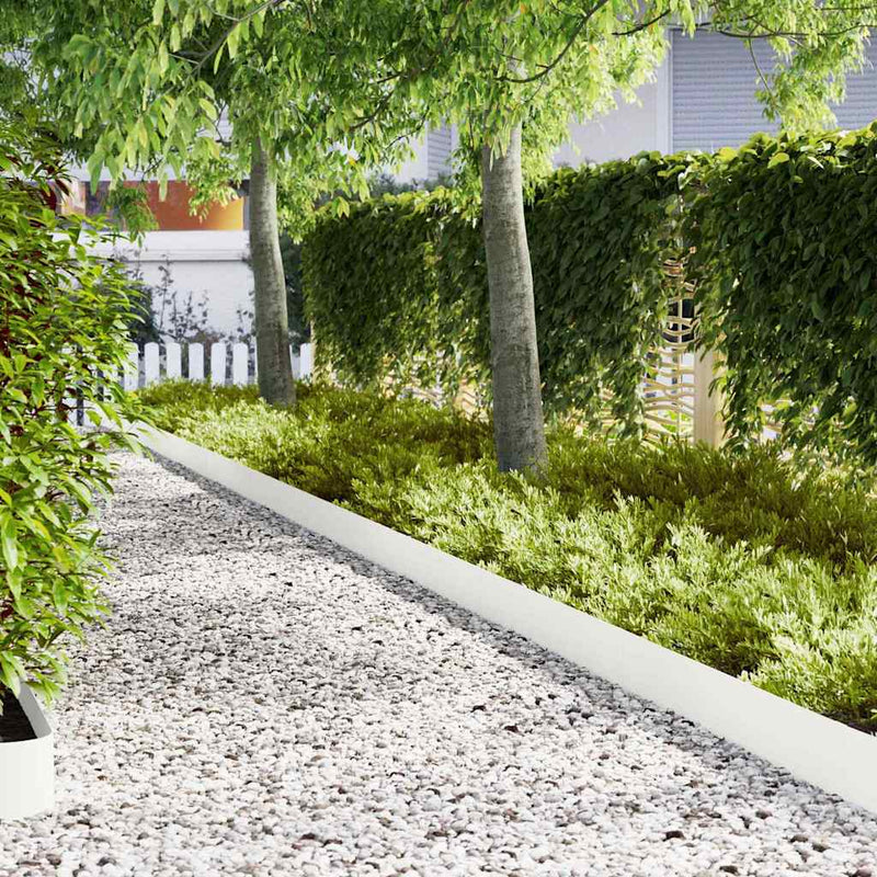 Afbeelding laden in galerijviewer, Vidaxl tuinrand 30 pcs wit 100 x 0.05 x 20 cm koudgewalst staal