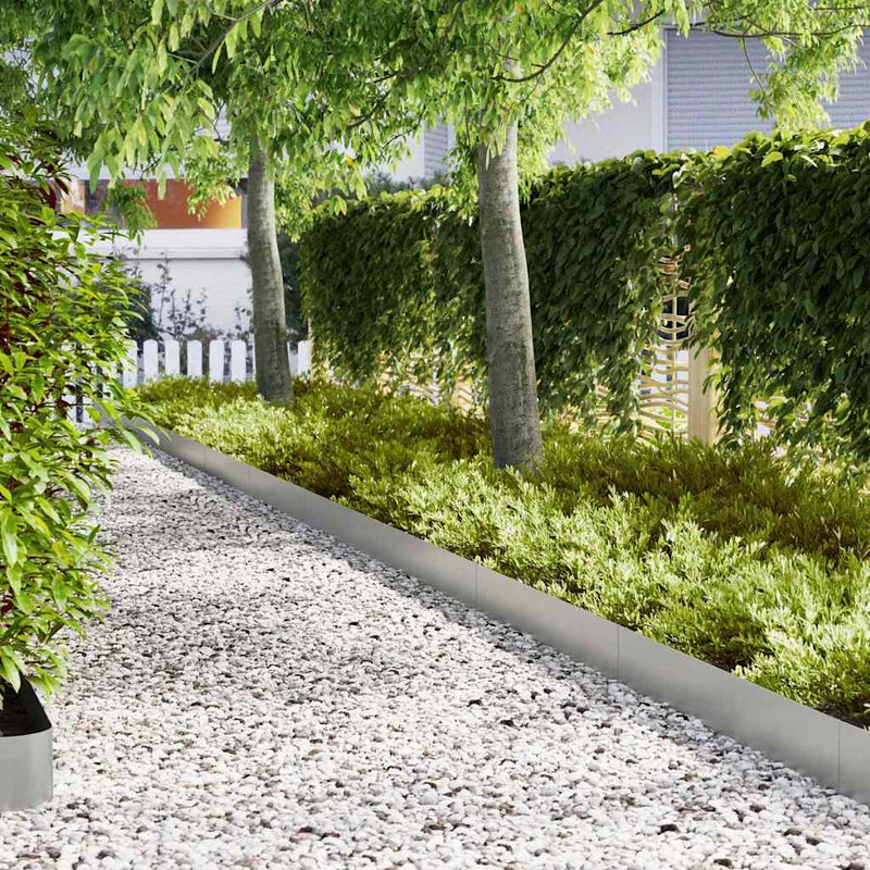 Afbeelding laden in galerijviewer, Vidaxl tuinrand 20 pcs zilver 100 x 0.05 x 20 cm gegalvaniseerd staal
