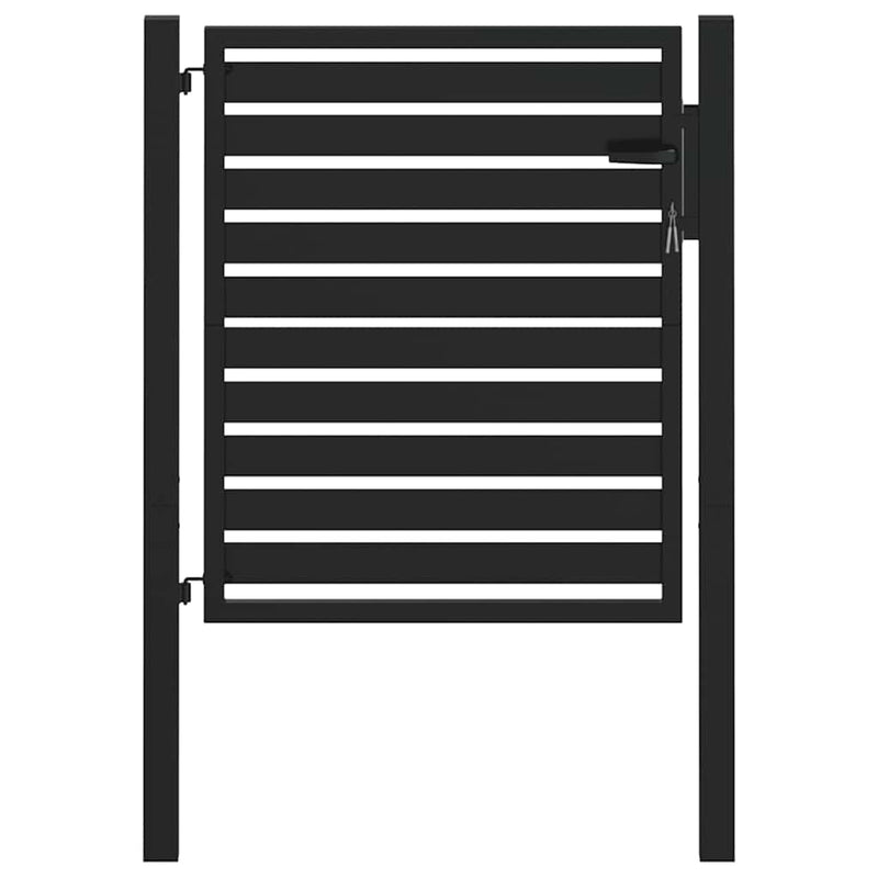 Afbeelding laden in galerijviewer, Vidaxl tuinhek afsluitbaar 100x100 cm aluminium zwart
