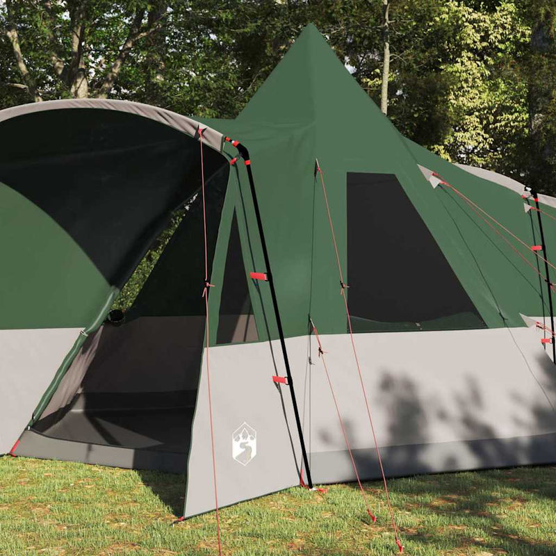 Afbeelding laden in galerijviewer, Vidaxl teepee tent met dak met opslag groen 720 x 465 x 295 cm
