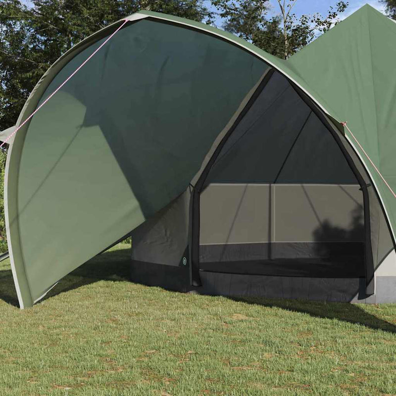Afbeelding laden in galerijviewer, Vidaxl teepee tent met dak groen en grijs 600 x 600 x 347 cm