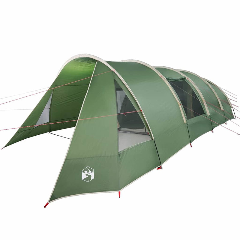 Afbeelding laden in galerijviewer, Vidaxl tunneltent met dak met opslag groen en wit 778 x 356 x 210 cm