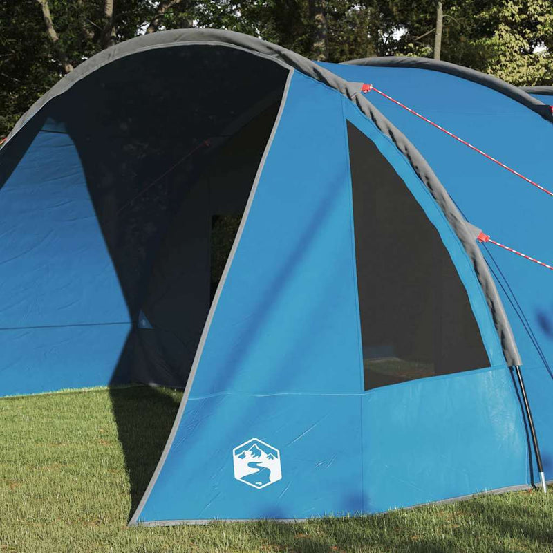 Afbeelding laden in galerijviewer, Vidaxl tunneltent met dak met opslag blauw en grijs 778 x 356 x 210 cm