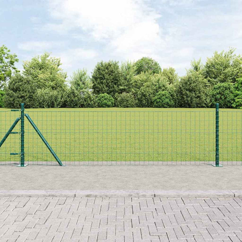 Afbeelding laden in galerijviewer, Vidaxl afrasteringspaal 7 pcs groen staal