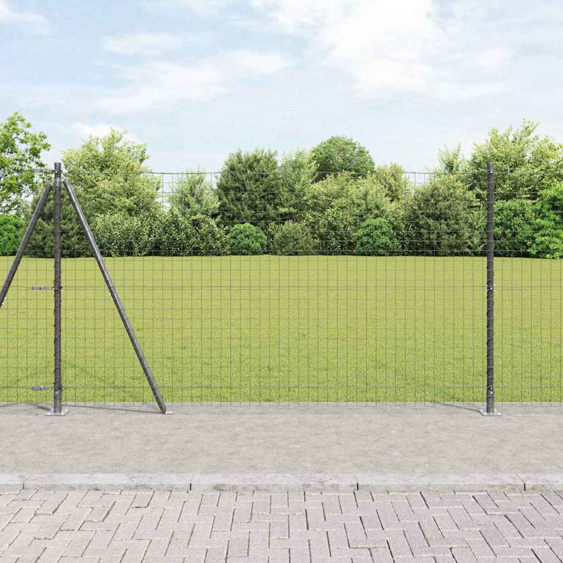Afbeelding laden in galerijviewer, Vidaxl afrasteringspaal 7 pcs grijs staal