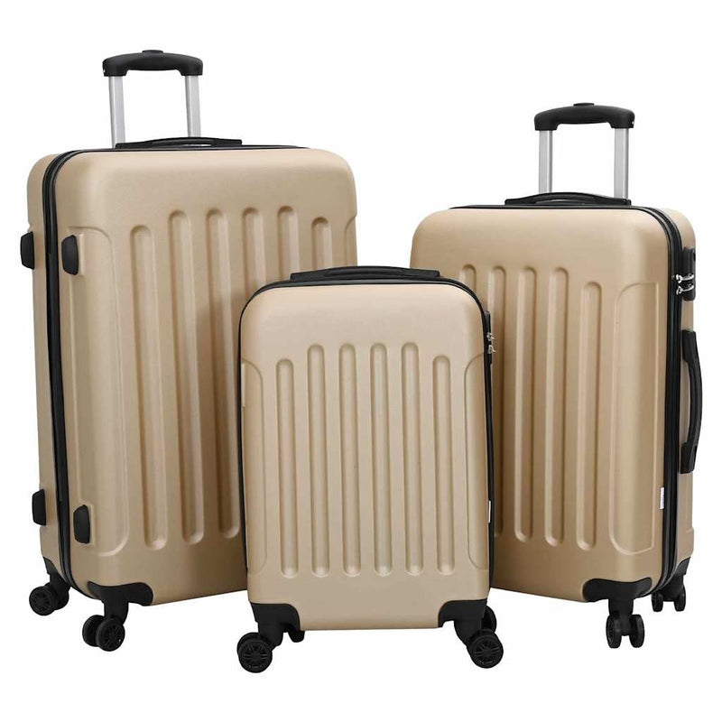 Afbeelding laden in galerijviewer, Vidaxl koffer met slot 3 pcs champagne 50 x 31 x 78 cm abs kunststof