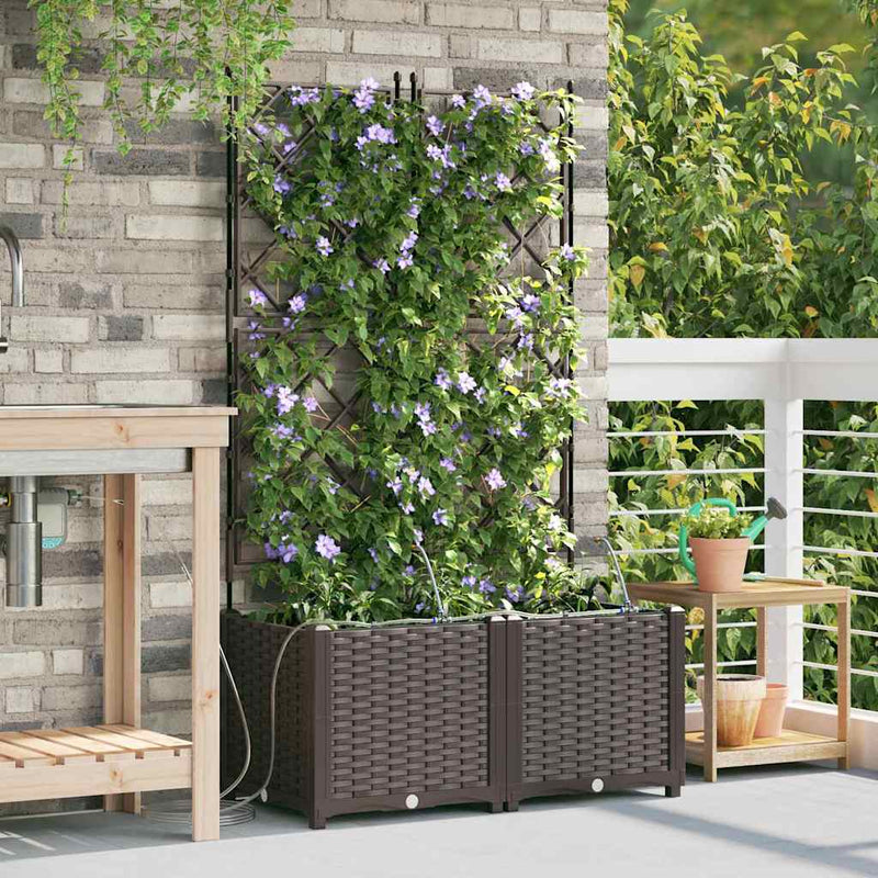 Afbeelding laden in galerijviewer, Vidaxl tuin bloempot 2 pcs bruin staal